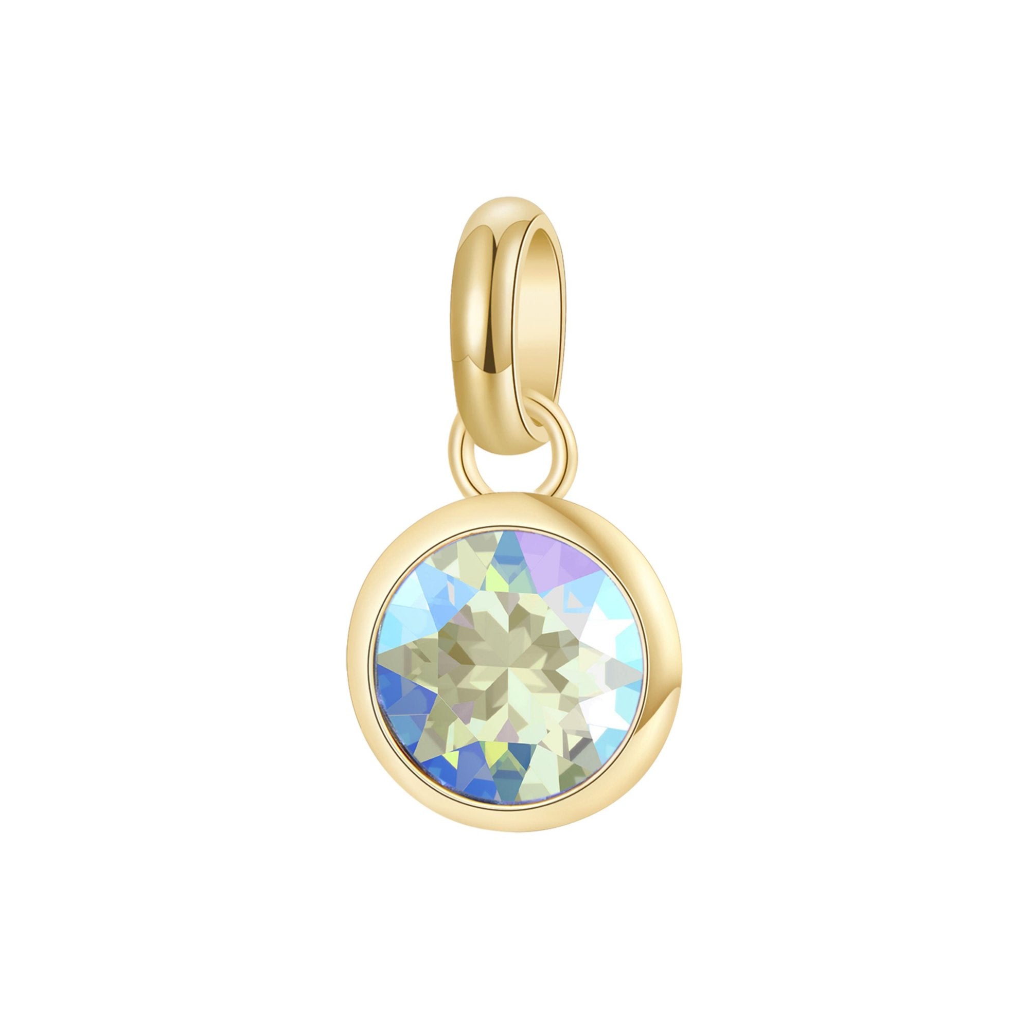 CHARM DONNA PENDENTE, CRISTALLO VERDE , TRES JOLIE MINI DORATO BROSWAY