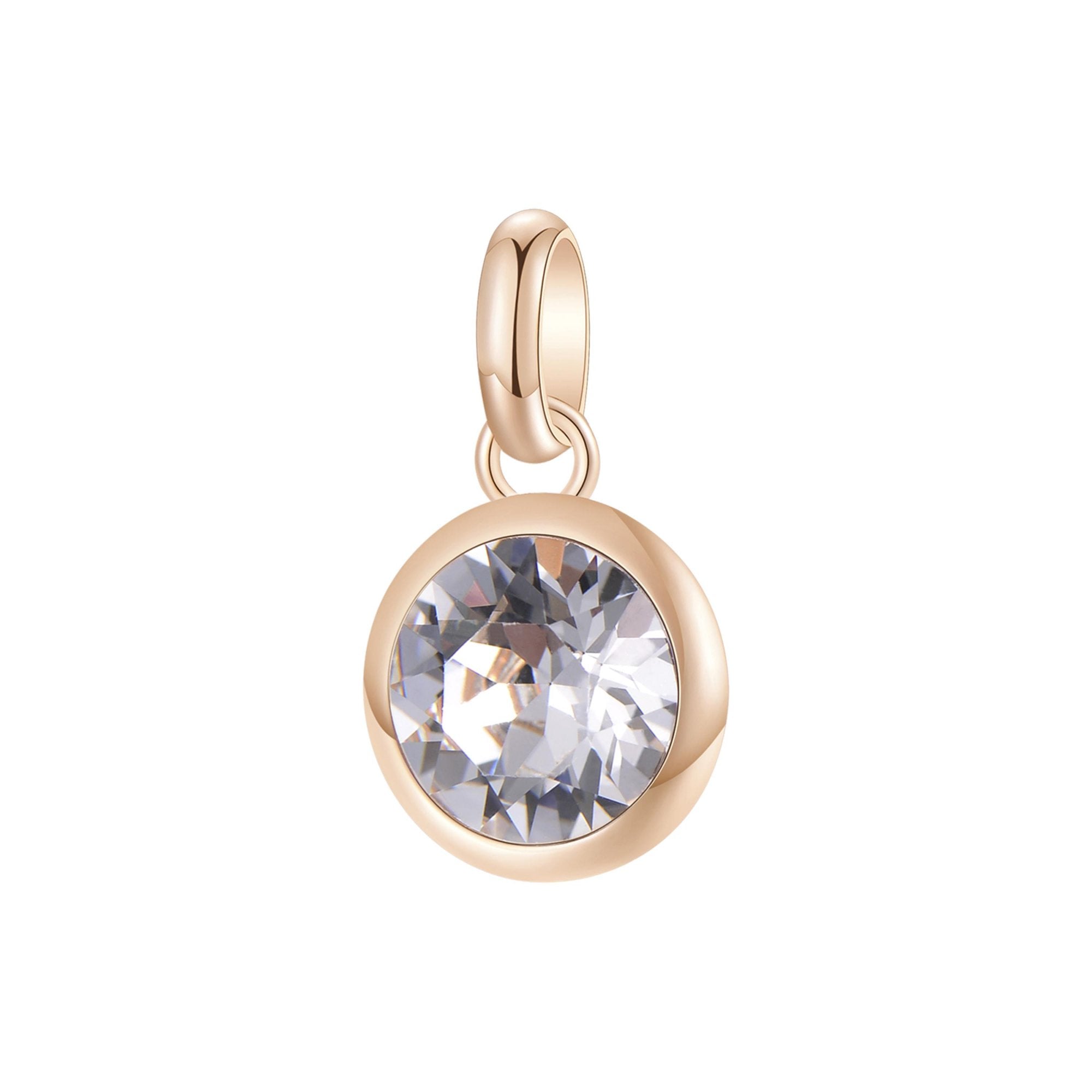 CHARM DONNA TRES JOLIE MINI, PENDENTE ROSATO CON PIETRA SILVER BROSWAY