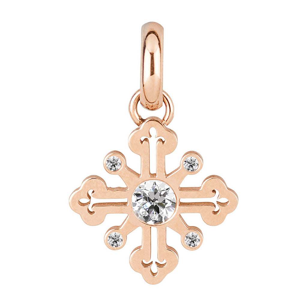 CHARM DONNA PENDENTE, TRES JOLIE MINI, CON SWAROVSKI BIANCHI, ROSATO BROSWAY