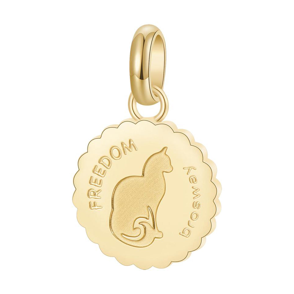CHARM DONNA TRES JOLIE MINI, GATTO DORATO BROSWAY