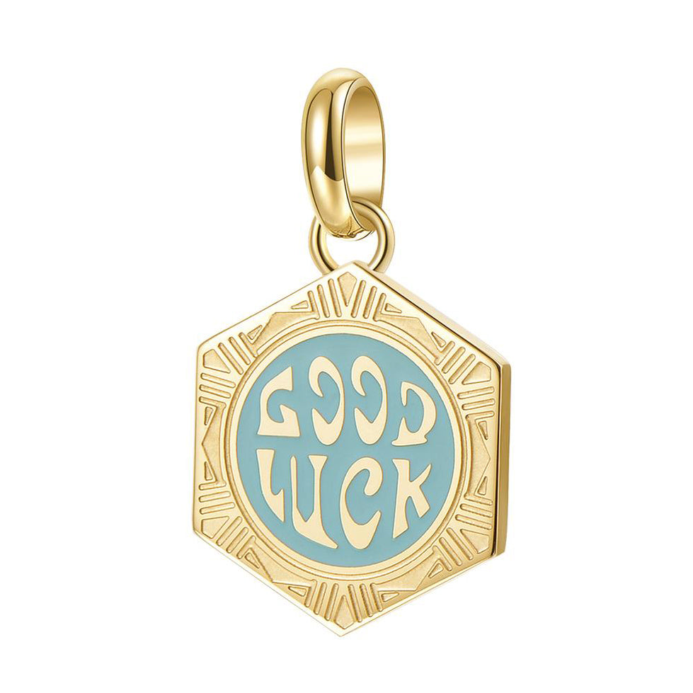 CHARM DONNA PENDENTE, GOOD LUCK, TRES JOLIE MINI DORATO BROSWAY