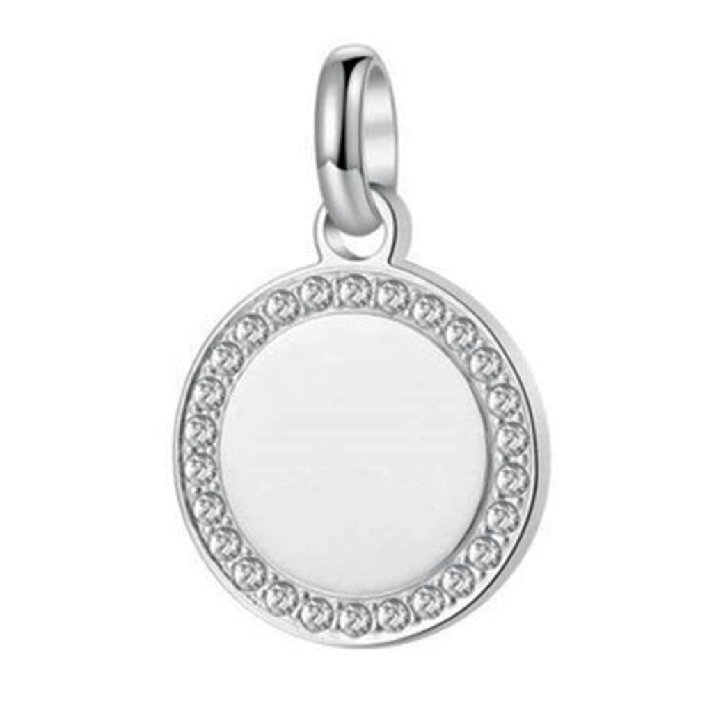 CHARM DONNA PENDENTE, TRES JOLIE, MEDAGLIETTA, COLOR RODIO BROSWAY