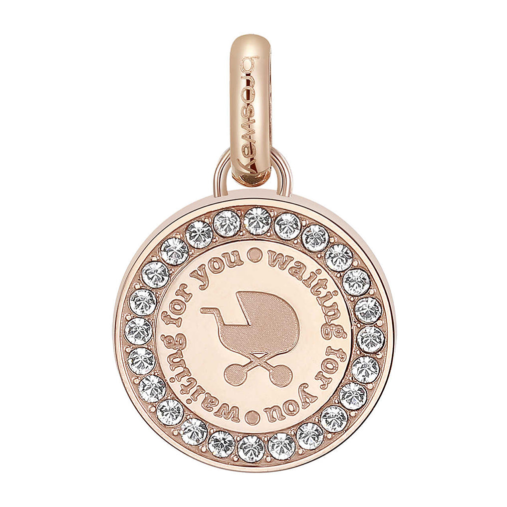 CHARM DONNA TRES JOLIE MINI, PENDENTE, CULLA NEONATO, ROSATO BROSWAY