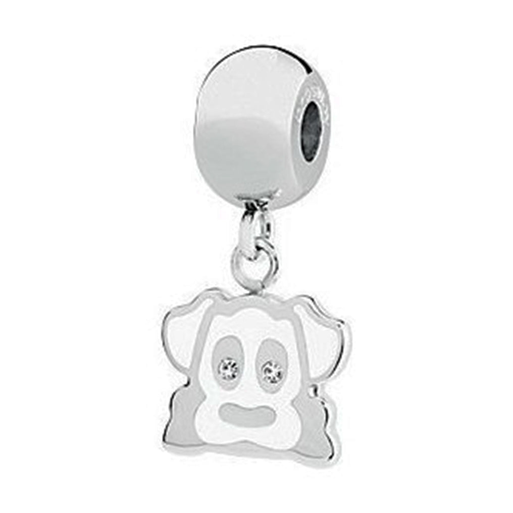 CHARM DONNA TRES JOLIE MINI, PENDENTE CANE  COLOR RODIO BROSWAY
