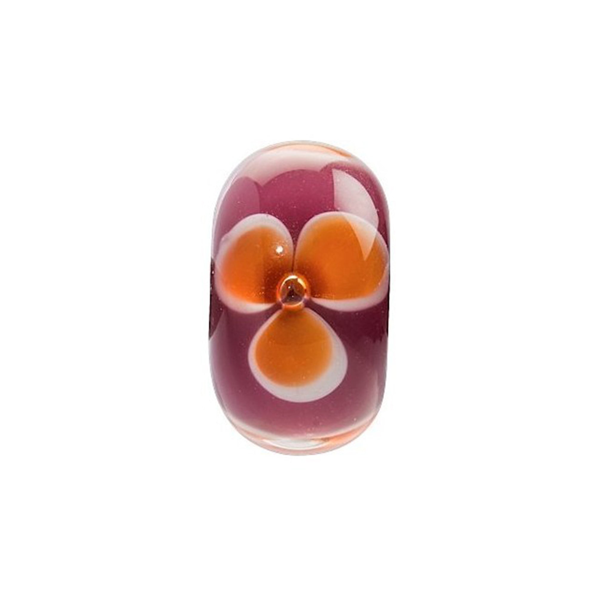 CHARM DONNA TRES JOLIE MINI, ORIGINALITA', VETRO VIOLA FIORI ARANCIO BROSWAY