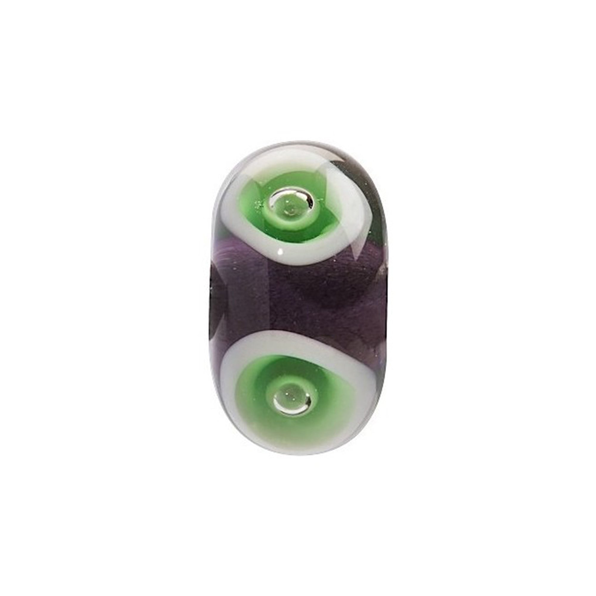CHARM DONNA TRES JOLIE MINI, PRESTIGIO, VETRO VIOLA E BOLLE VERDI BROSWAY