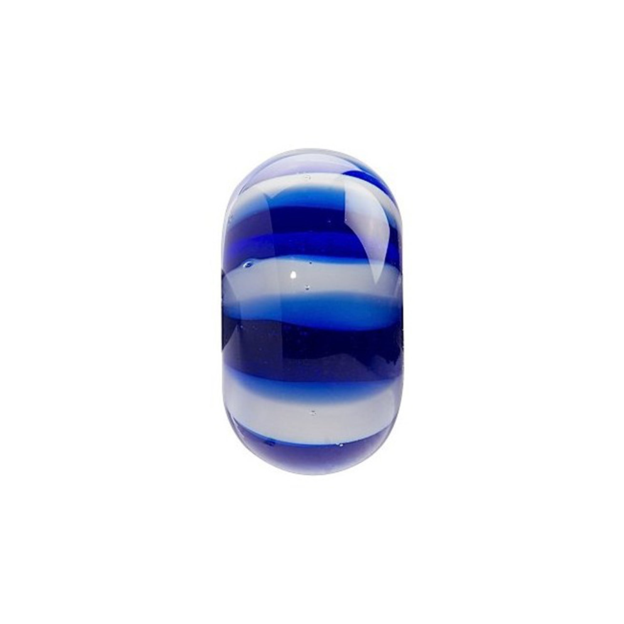 CHARM DONNA TRES JOLIE MINI, VETRO A STRISCE BLU E BIANCHE BROSWAY