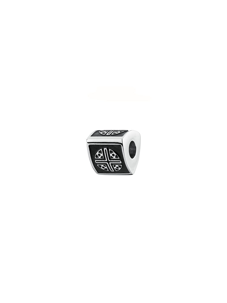CHARM UOMO, CROCE, TJ MAN COLOR RODIO PVD NERO BROSWAY
