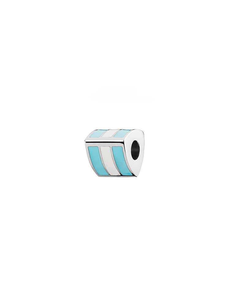 CHARM UOMO, TJ MAN ACCIAIO E SMALTO CELESTE/BIANCO BROSWAY