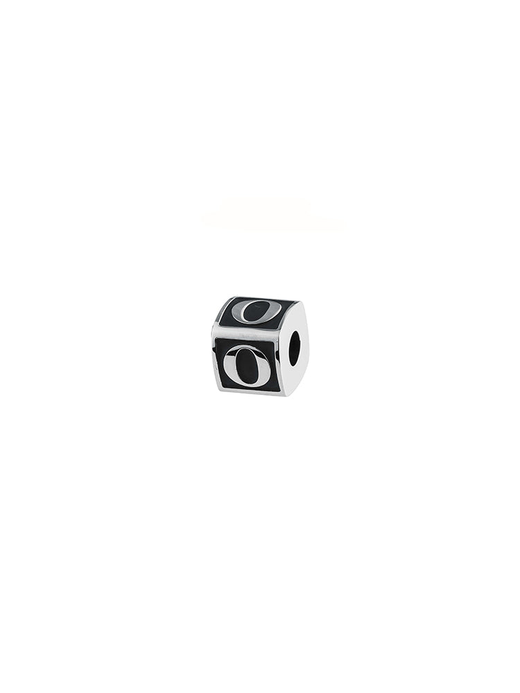 CHARM UOMO LETTERA O, TJ MAN COLOR RODIO PVD NERO, BROSWAY