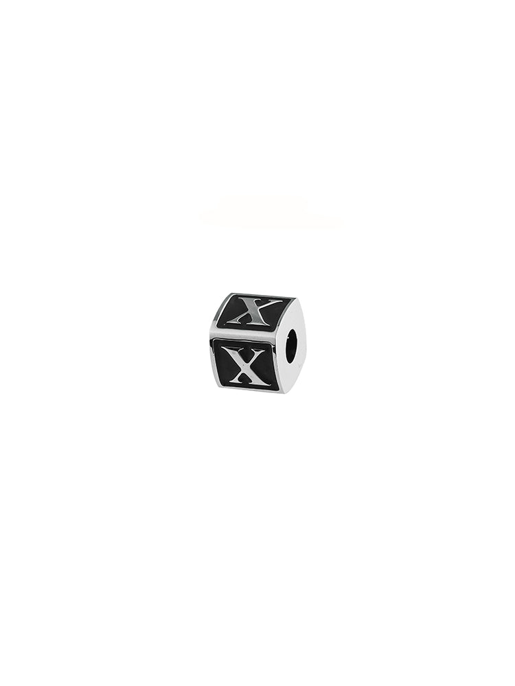 CHARM UOMO LETTERA X, TJ MAN COLOR RODIO PVD NERO, BROSWAY