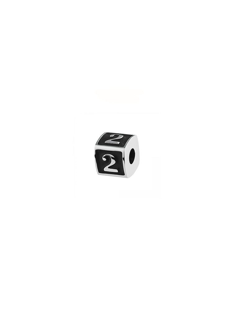 CHARM UOMO NUMERO 2, TJ MAN COLOR RODIO PVD NERO, BROSWAY