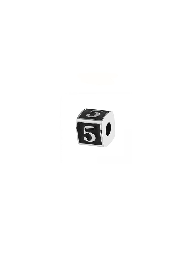 CHARM UOMO NUMERO 5, TJ MAN COLOR RODIO PVD NERO, BROSWAY