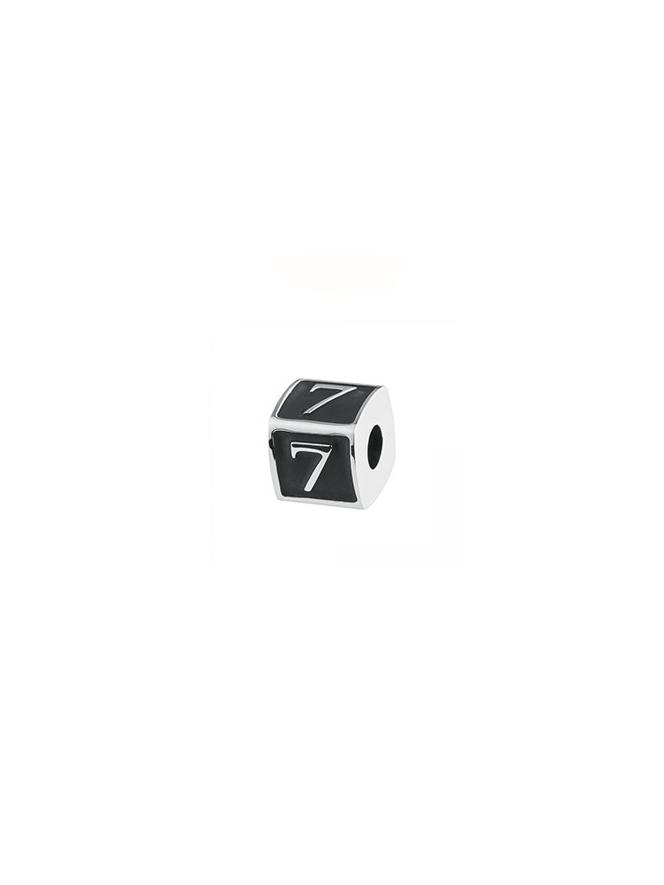 CHARM UOMO NUMERO 7, TJ MAN COLOR RODIO PVD NERO, BROSWAY