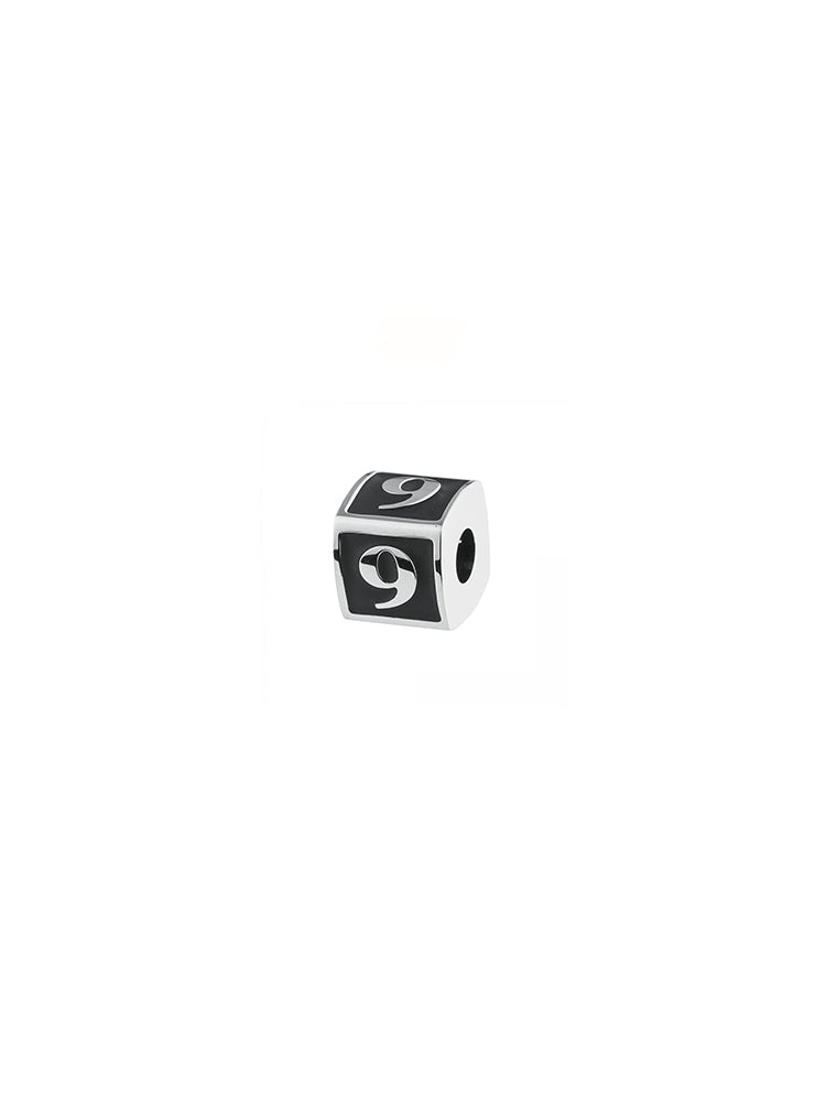 CHARM UOMO NUMERO 9, TJ MAN COLOR RODIO PVD NERO, BROSWAY