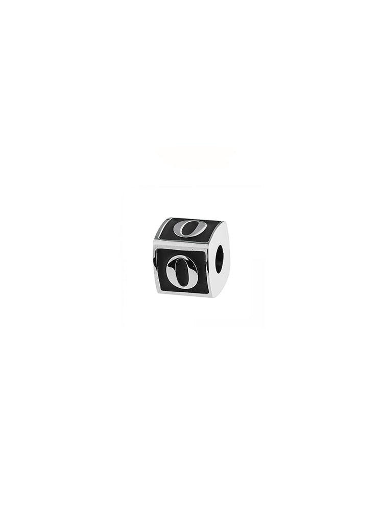 CHARM UOMO NUMERO 0, TJ MAN COLOR RODIO PVD NERO, BROSWAY