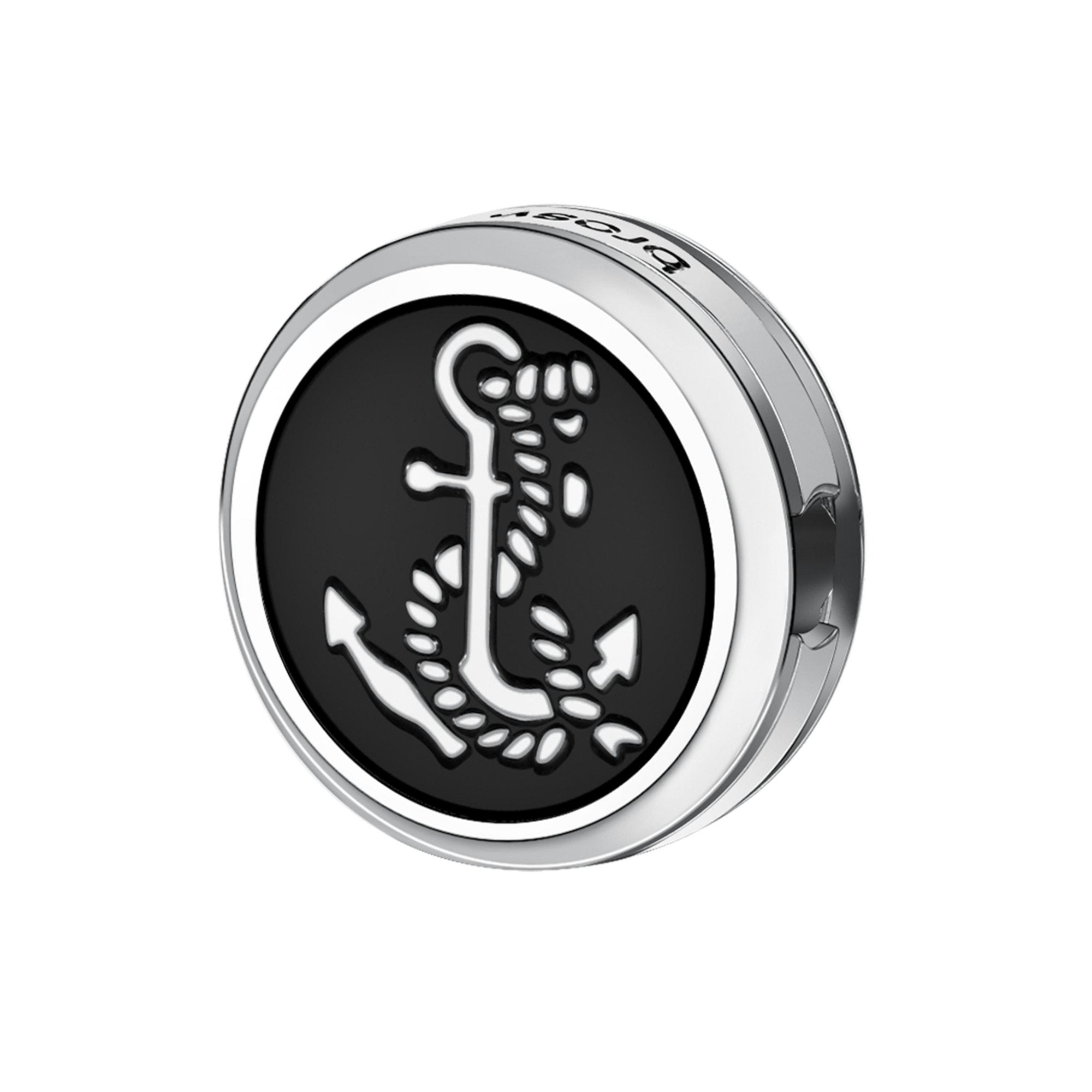 CHARM UOMO TJ MAN, ANCORA E NODO, PVD NERO BROSWAY