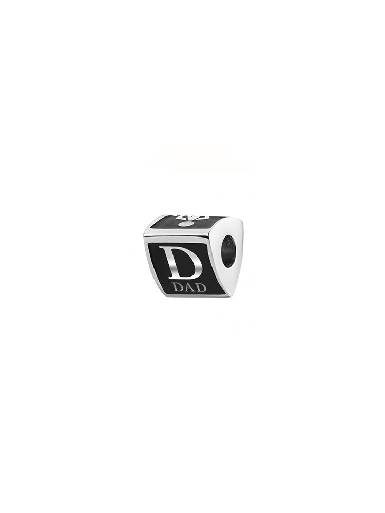 CHARM UOMO TJ MAN COLOR RODIO PVD NERO, DAD, BROSWAY
