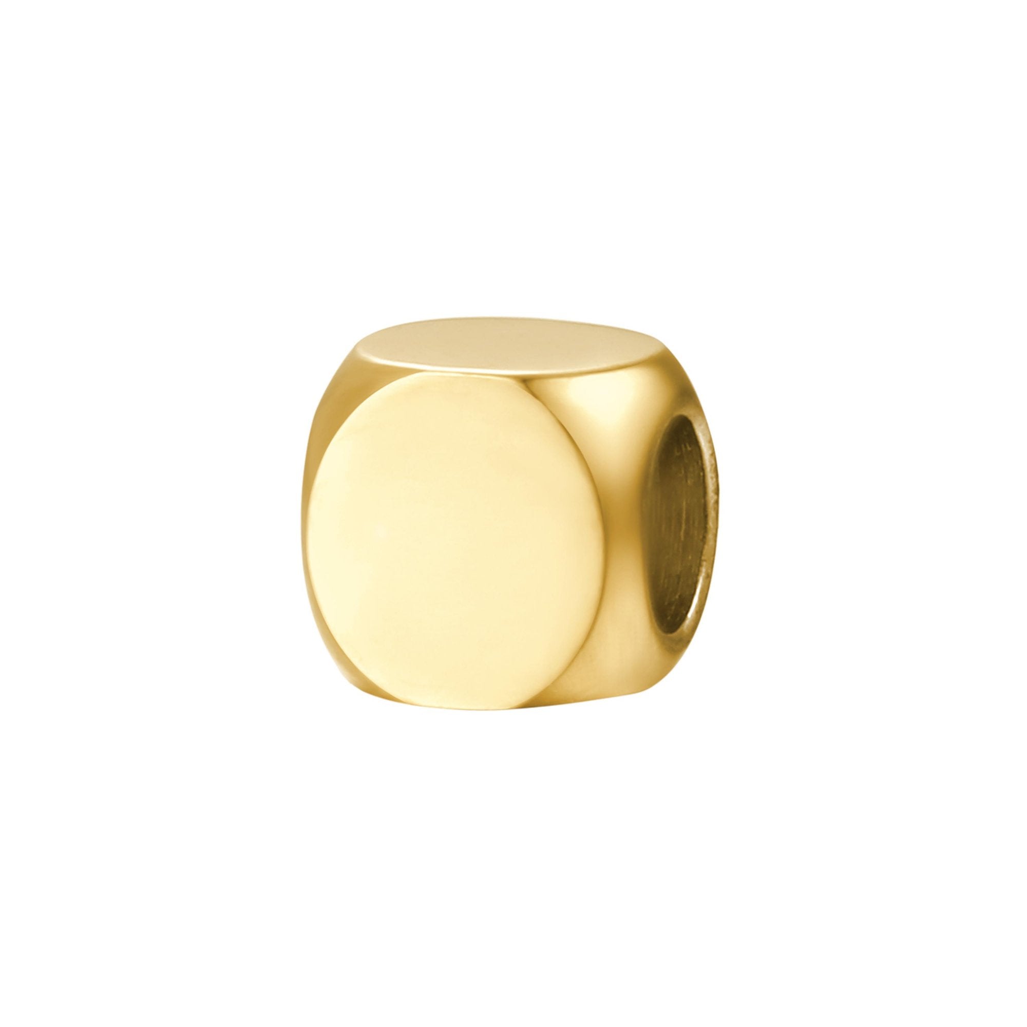 CHARM DONNA TJ UNISEX IN ACCIAIO E PVD ORO LUCIDO, CUBO BROSWAY