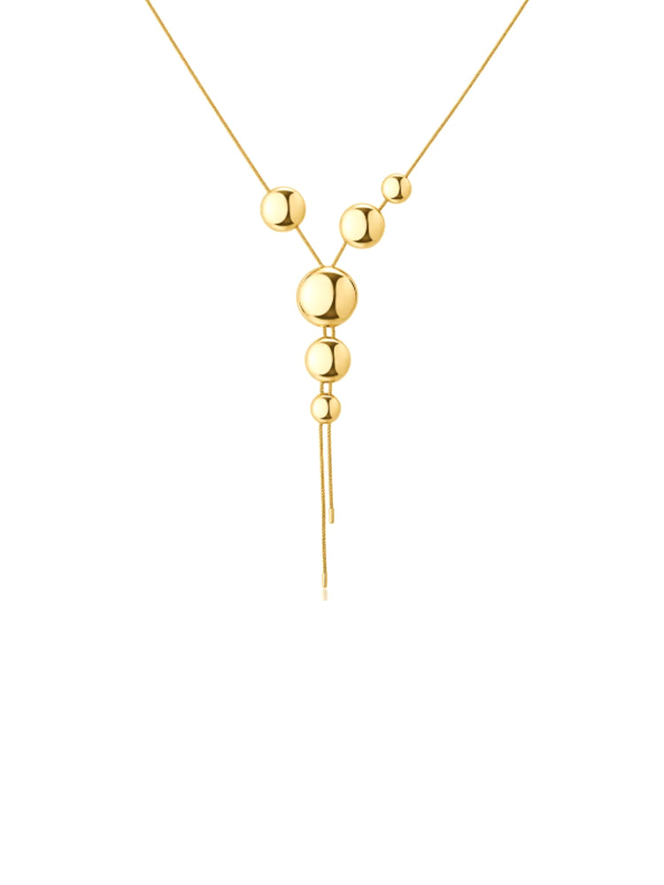 COLLANA DONNA MUSE A Y DORATA CON DISCHI CONVESSI BROSWAY