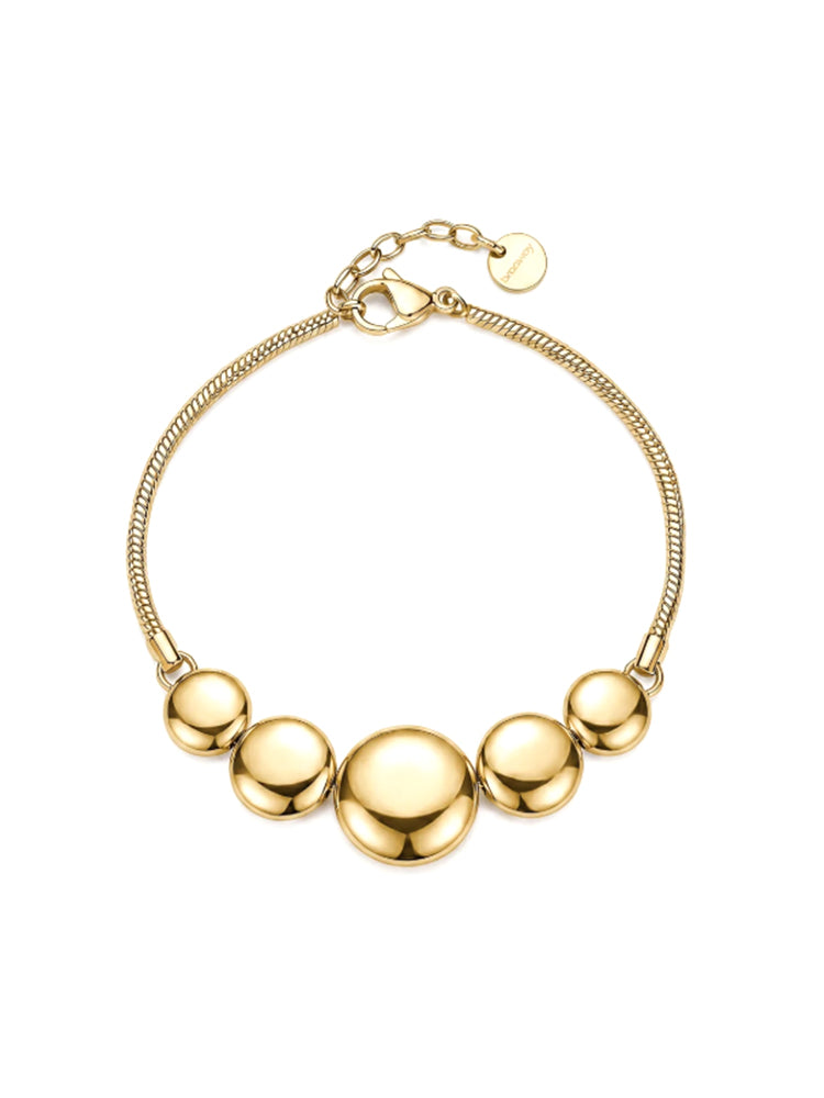 BRACCIALE DONNA MUSE DORATO CON DISCHI CONVESSI BROSWAY