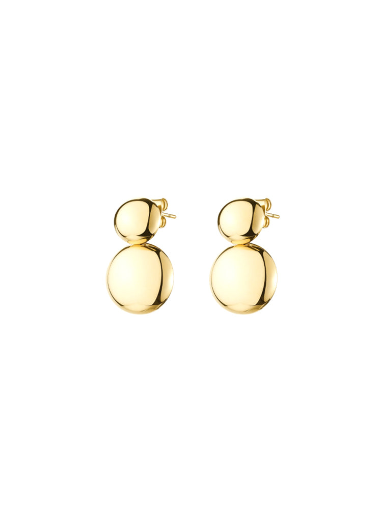 ORECCHINI DONNA MUSE PENDENTI DORATI CON DISCHI CONVESSI BROSWAY