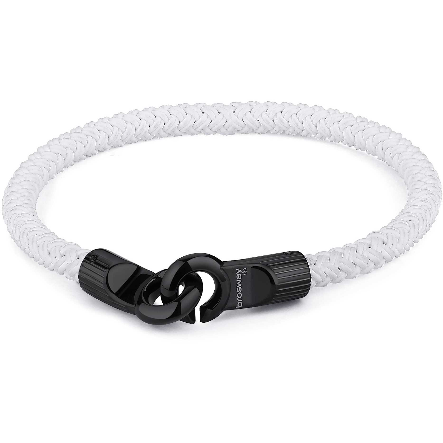 BRACCIALE UOMO OUTBACK, BIANCO E PVD NERO BROSWAY