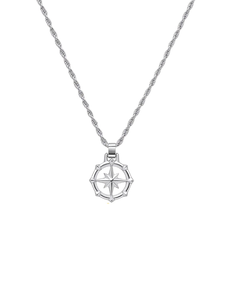 COLLANA UOMO IN ACCIAIO CON ROSA DEI VENTI BROSWAY