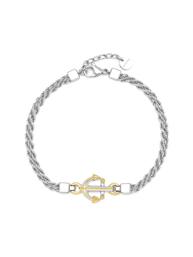 BRACCIALE UOMO IN ACCIAIO CON ANCORA BICOLORE BROSWAY