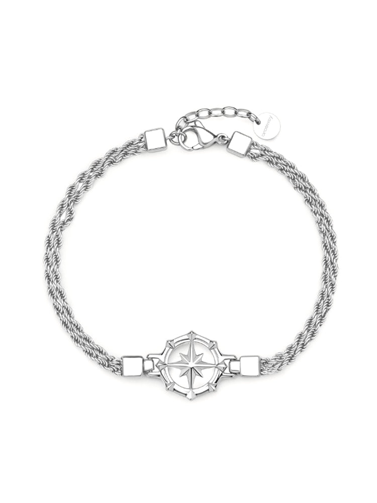 BRACCIALE UOMO IN ACCIAIO CON ROSA DEI VENTI CENTRALE BROSWAY