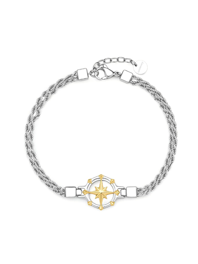 BRACCIALE UOMO IN ACCIAIO CON ROSA DEI VENTI CENTRALE BROSWAY