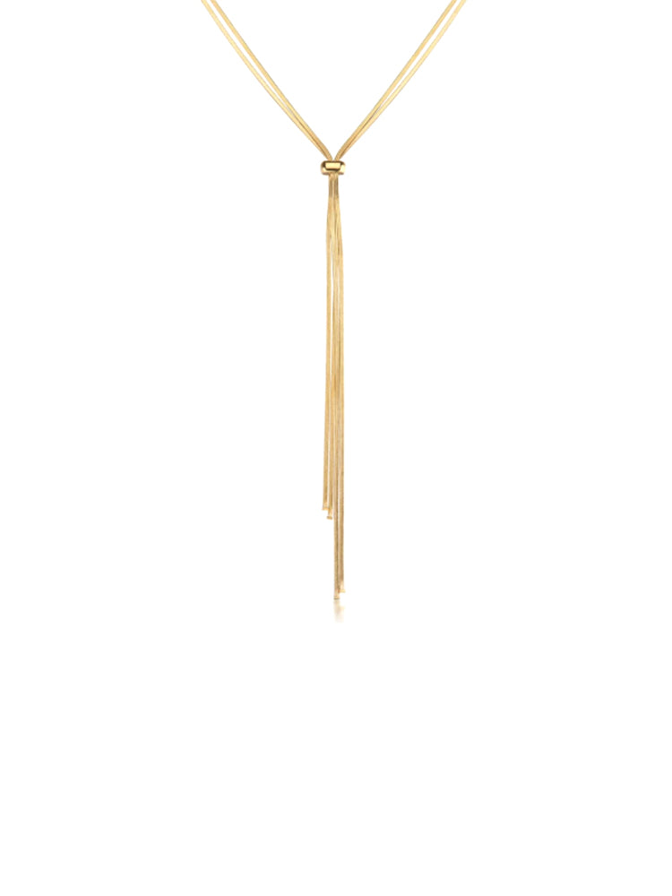 COLLANA DONNA WEAVE A Y DORATA CON CATENE SNAKE ED ELEMENTO SCORREVOLE BROSWAY