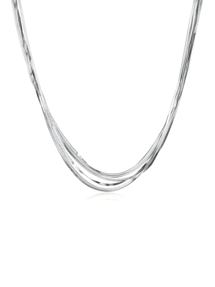 COLLANA DONNA WEAVE MULTIFILO CON CATENE SNAKE BROSWAY