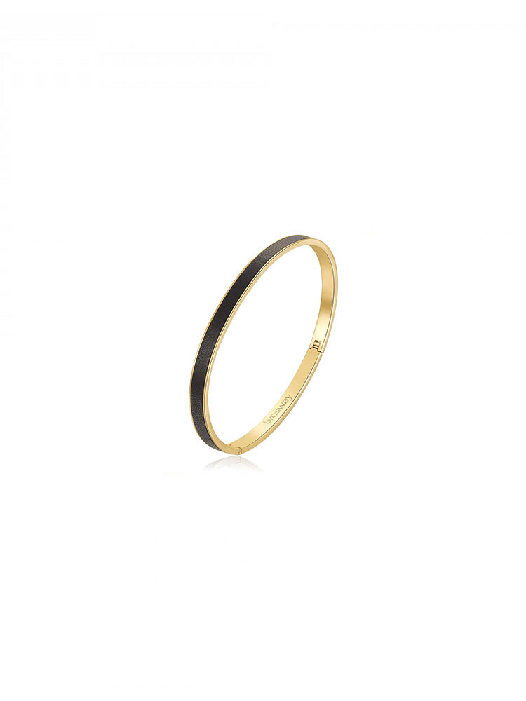 BRACCIALE UOMO WITH YOU IN ACCIAIO COLORE ORO E PELLE MARRONE CON INCISIONE BROSWAY