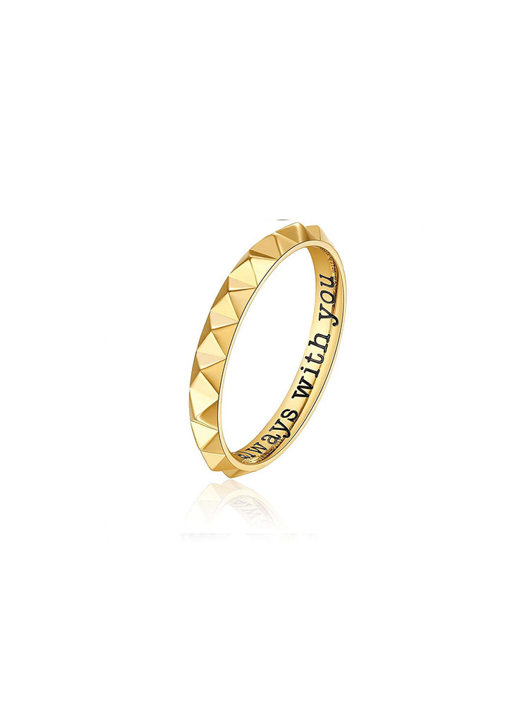 ANELLO DONNA WITH YOU, IN ACCIAIO DORATO CON INCISIONE MIS 10 BROSWAY