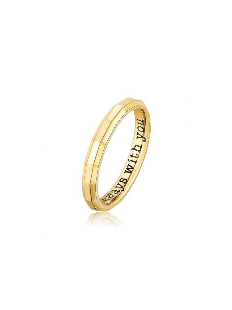 ANELLO DONNA WITH YOU, IN ACCIAIO DORATO CON INCISIONE MIS 18 BROSWAY