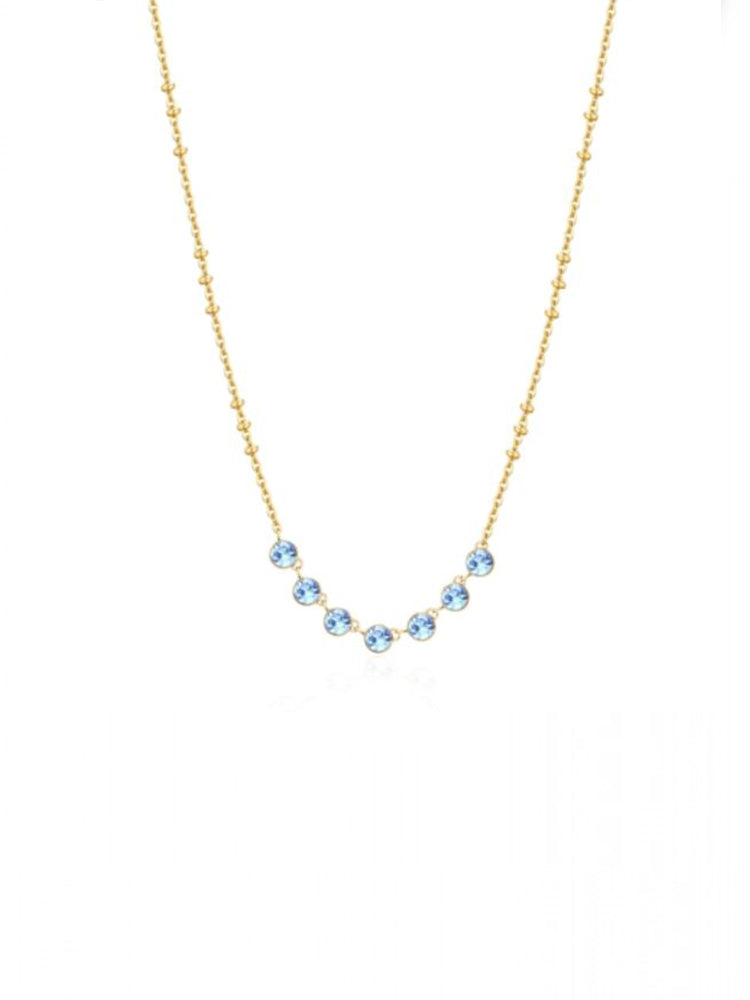 COLLANA DONNA SYMPHONIA CON CRISTALLI AZZURRI IN ACCIAIO DORATO BROSWAY