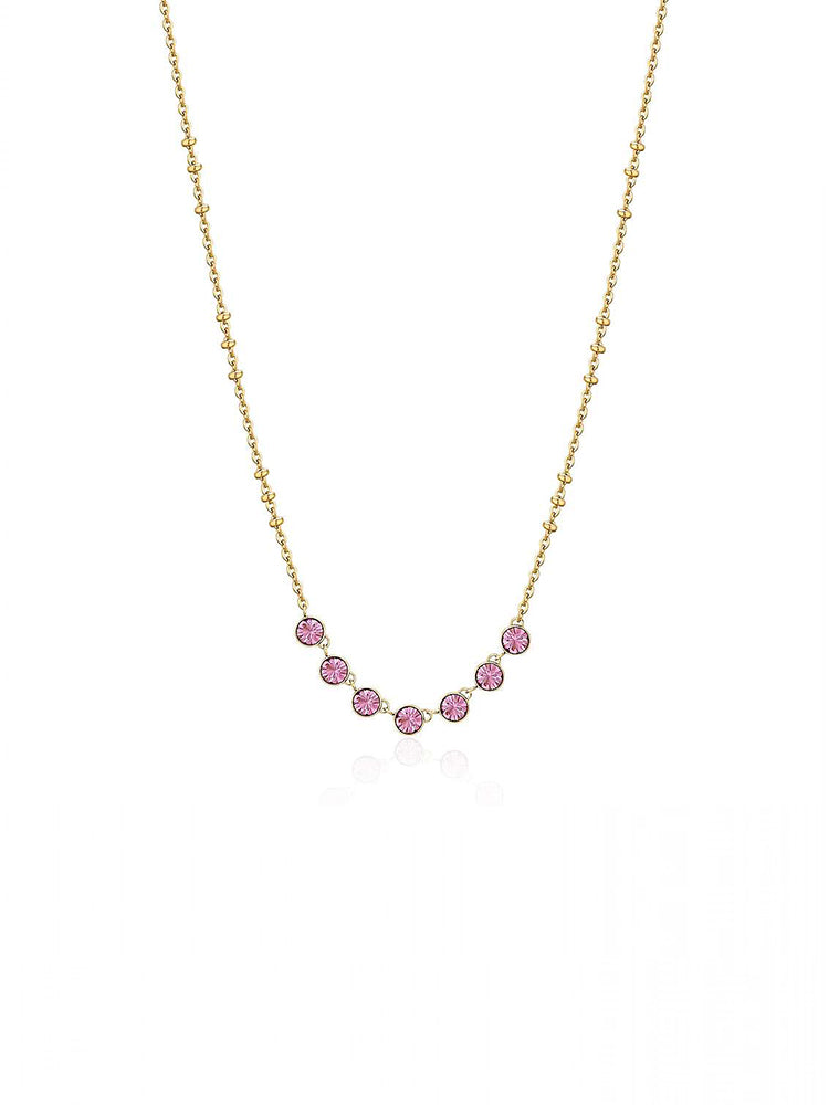 COLLANA DONNA SYMPHONIA CRISTALLI FUCSIA E ACCIAIO DORATO BROSWAY