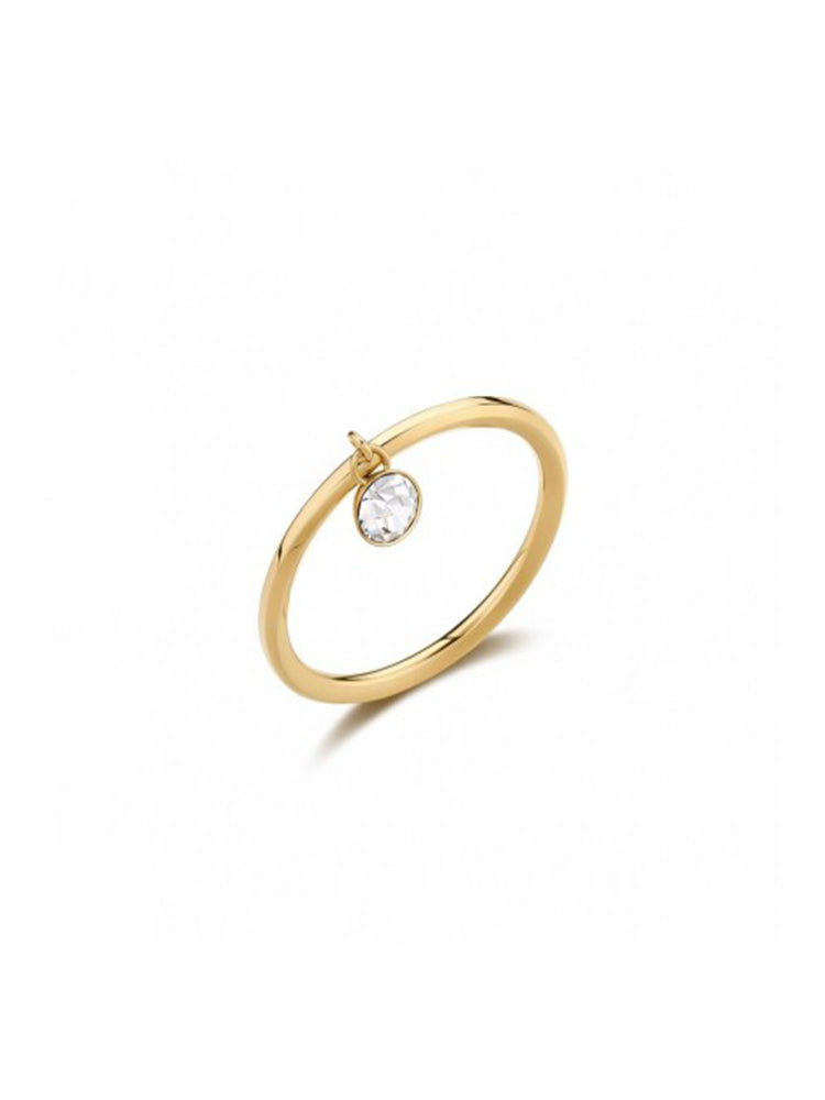 ANELLO DONNA SYMPHONIA CON CRISTALLO PENDENTE IN ACCIAIO DORATO BROSWAY