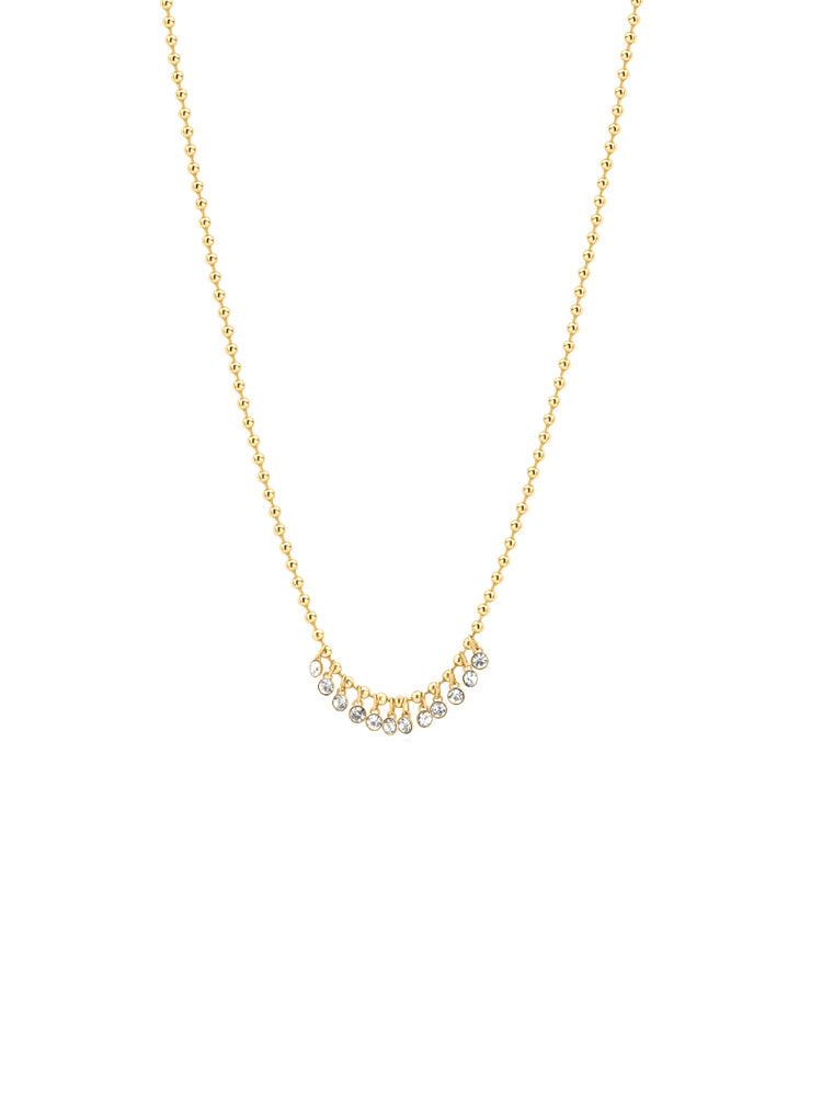 COLLANA DONNA SYMPHONIA IN ACCIAIO DORATO E CRISTALLI BIANCHI BROSWAY