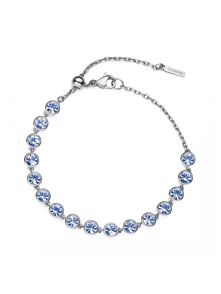 BRACCIALE DONNA SYMPHONIA CON CRISTALLI AZZURRI E CHIUSURA REGOLABILE BROSWAY