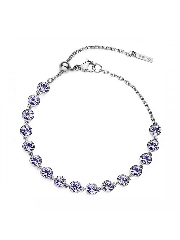 BRACCIALE DONNA SYMPHONIA CON CRISTALLI LILLA E CHIUSURA REGOLABILE BROSWAY