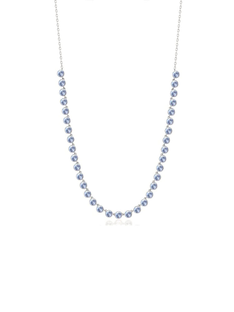 COLLANA DONNA GIROCOLLO SYMPHONIA IN ACCIAIO CON CRISTALLI AZZURRI BROSWAY