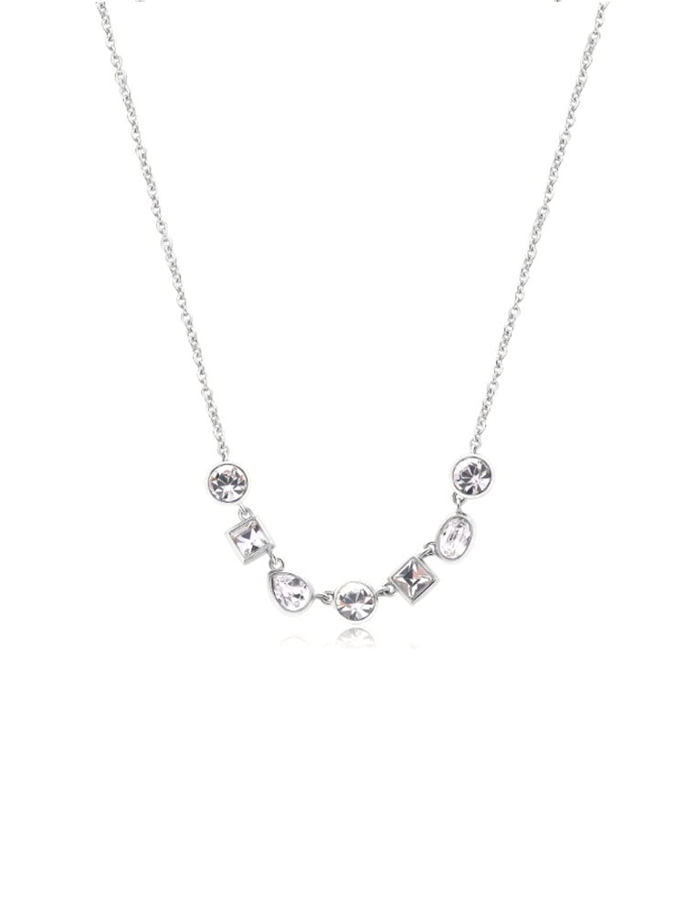 COLLANA DONNA PENDENTE SYMPHONIA IN ACCIAIO CON CRISTALLI  BIANCHI BROSWAY