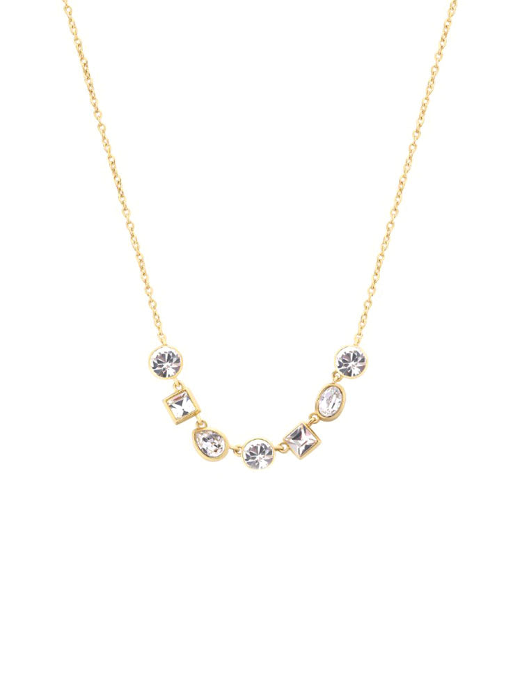 COLLANA DONNA PENDENTE SYMPHONIA IN ACCIAIO COLOR ORO GIALLO E CRISTALLI BIANCHI BROSWAY