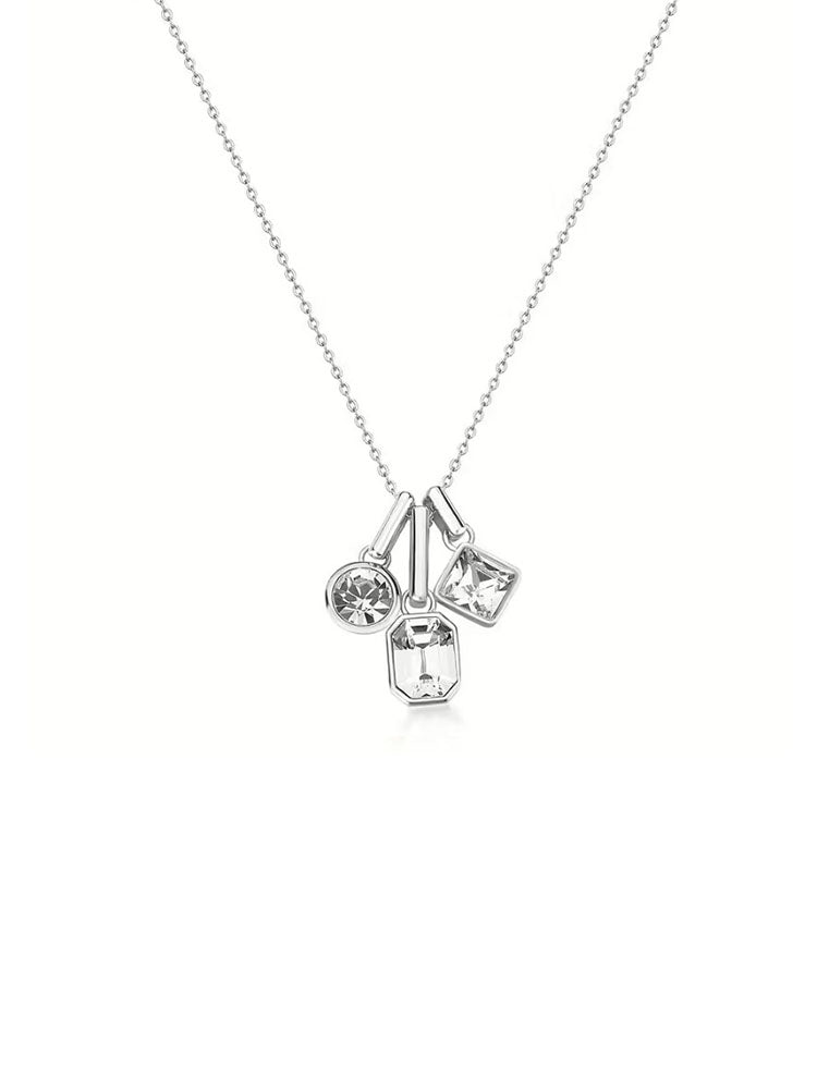 COLLANA DONNA IN ACCIAIO SYMPHONIA CON PENDENTI E CRISTALLI BROSWAY