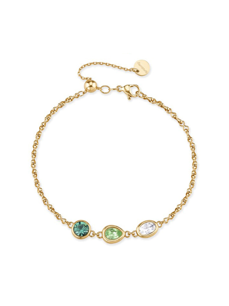 BRACCIALE DONNA DORATO CON CRISTALLI VERDI SYMPHONIA BROSWAY