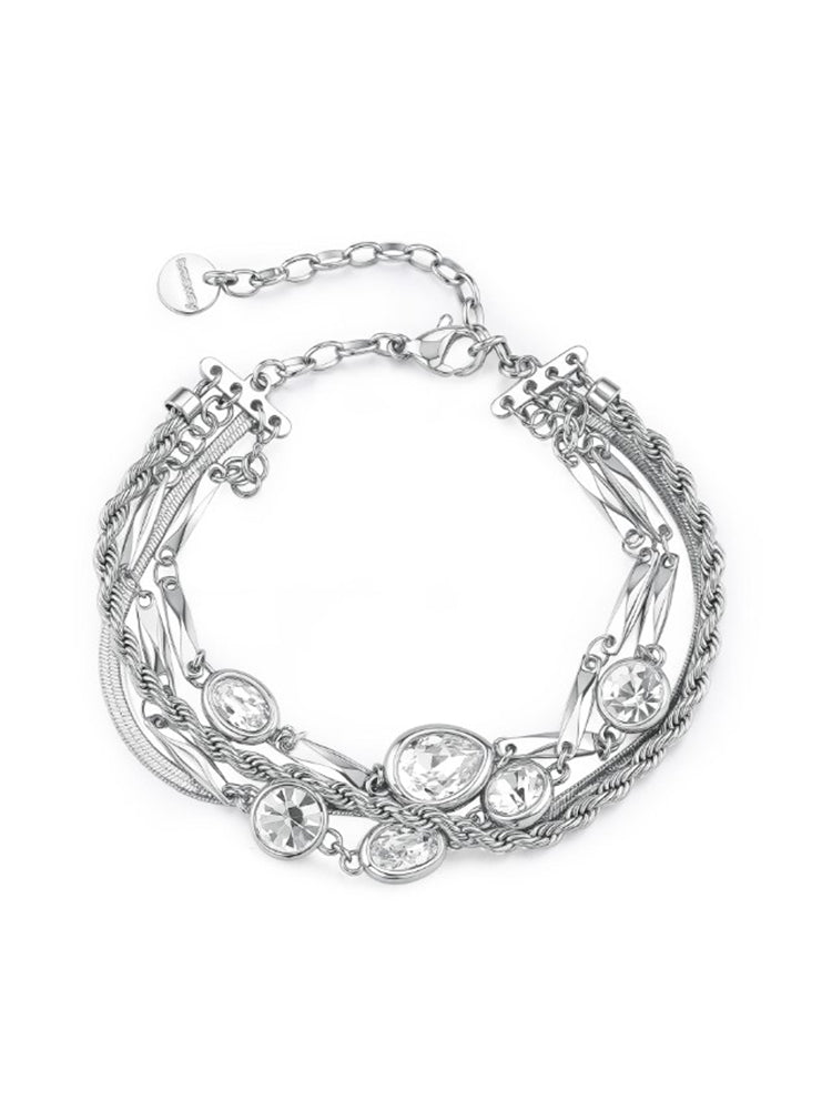 BRACCIALE DONNA MULTIFILO SYMPHONIA IN ACCIAIO CON ZIRCONI BROSWAY