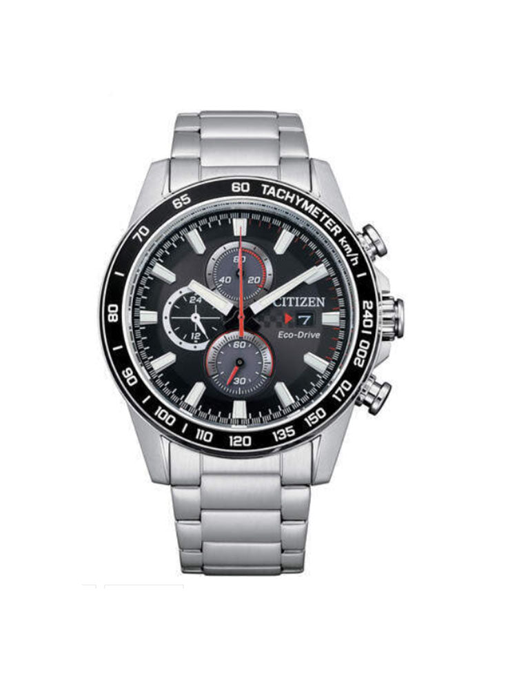 OROLOGIO UOMO CRONO RACING IN ACCIAIO CON QUADRANTE NERO CITIZEN