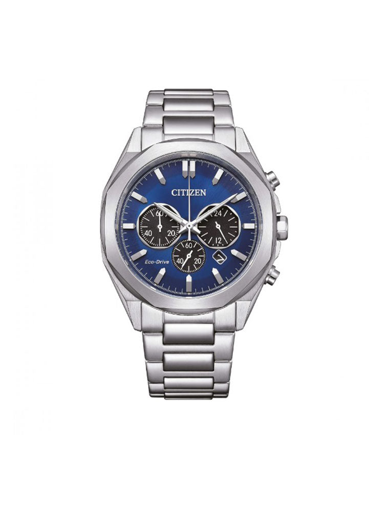 OROLOGIO UOMO CRONOGRAFO IN ACCIAIO METROPOLITAN CON QUADRANTE BLU CITIZEN